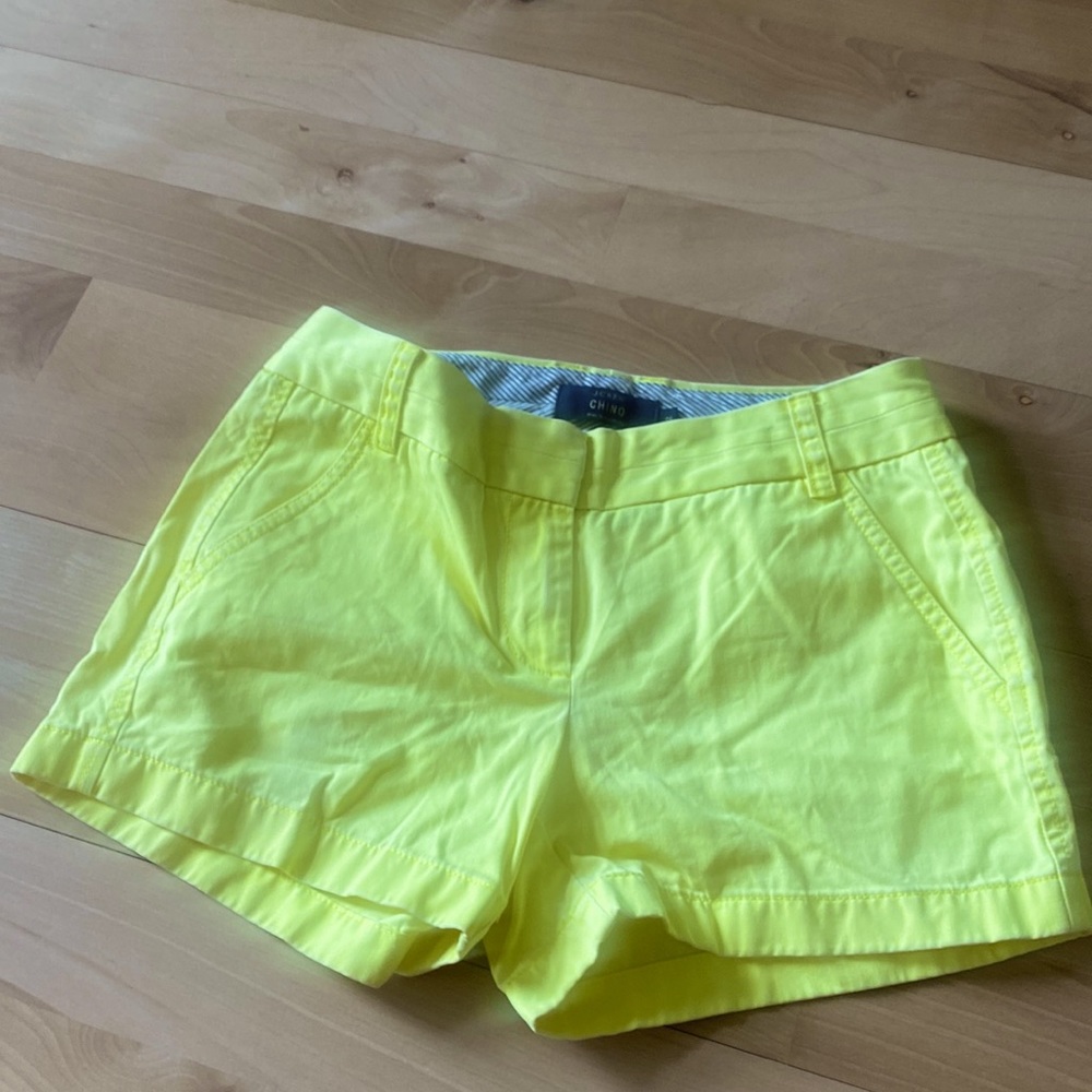 JCrew chino neon yellow shorts size 2 great condition